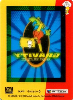 2000 ArtBox The Simpsons FilmCardz #12 Zero Gravity Back