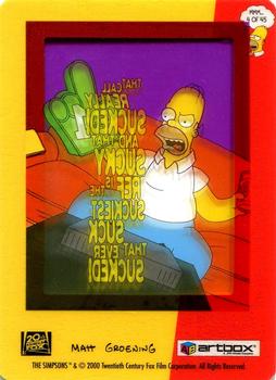 2000 ArtBox The Simpsons FilmCardz #4 Game Day Back
