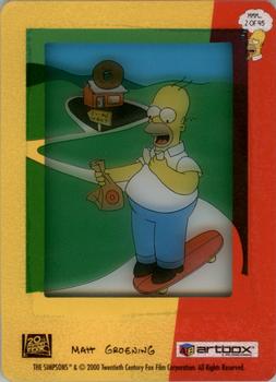2000 ArtBox The Simpsons FilmCardz #2 Downhill Donuts Back