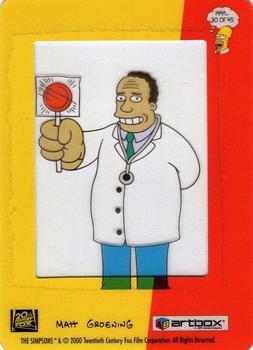 2000 ArtBox The Simpsons FilmCardz #30 Dr. Hibbert Back