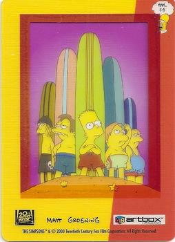 2000 ArtBox The Simpsons FilmCardz - Foil Cels #S-5 Surf and Destroy Back
