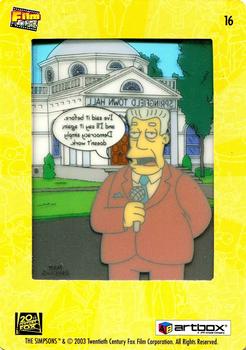 2003 ArtBox The Simpsons FilmCardz #16 Kent Brockman On the Scene Back