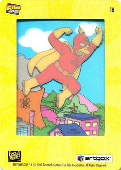 2003 ArtBox The Simpsons FilmCardz #18 Radioactive Man To the Rescue Back