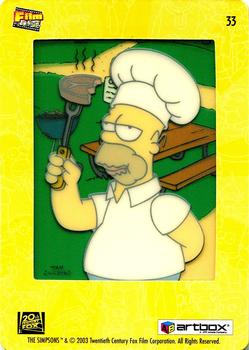 2003 ArtBox The Simpsons FilmCardz #33 Meat On a Stick Back
