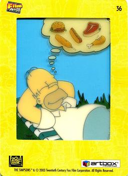2003 ArtBox The Simpsons FilmCardz #36 Daydreaming of Delectable Meats Back