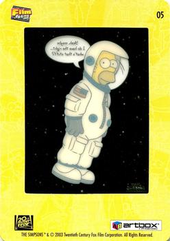 2003 ArtBox The Simpsons FilmCardz #5 Average-naut Homer Simpson Back