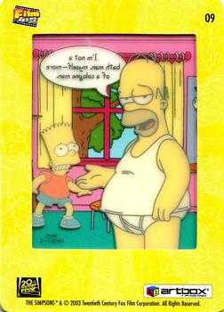 2003 ArtBox The Simpsons FilmCardz #9 Laundry Day Back