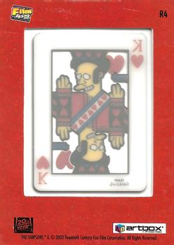 2003 ArtBox The Simpsons FilmCardz - Follow Suit Rare Foil #R4 King of Kwik-E-Mart Back