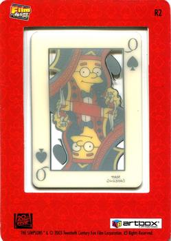 2003 ArtBox The Simpsons FilmCardz - Follow Suit Rare Foil #R2 Queen of Lickspittle Back