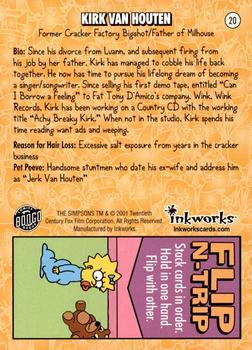 2001 Inkworks Simpsons Mania! #20 Kirk vanHouten Back