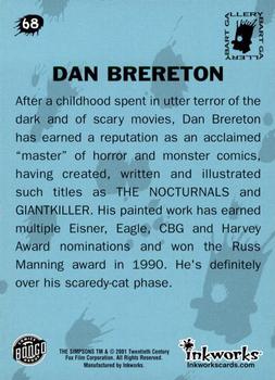 2001 Inkworks Simpsons Mania! #68 Dan Brereton Back