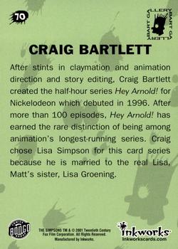 2001 Inkworks Simpsons Mania! #70 Craig Bartlett Back
