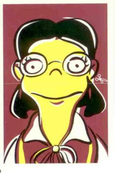 2001 Inkworks Simpsons Mania! - Dr. Marvin Monroe's Split-Personality Fold-'ems #F3 Miss Elizabeth Hoover Front