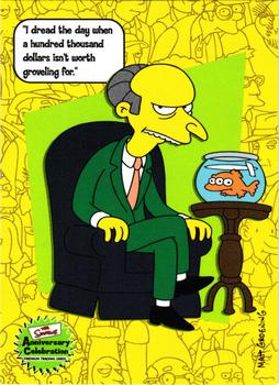 2000 Inkworks The Simpsons 10th Anniversary #28 Mr. Burns Front