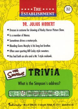 2000 Inkworks The Simpsons 10th Anniversary #32 Dr. Julius Hibbert Back