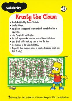 2000 Inkworks The Simpsons 10th Anniversary #34 Krusty the Clown Back