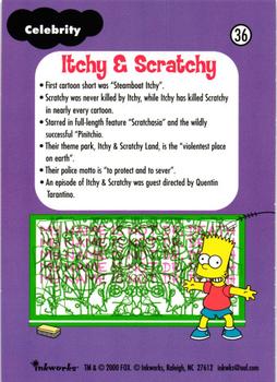 2000 Inkworks The Simpsons 10th Anniversary #36 Itchy & Scratchy Back