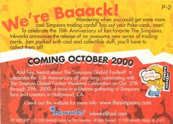 2000 Inkworks The Simpsons 10th Anniversary - Promos #P-2 We're Baaack! Back
