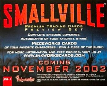 2002 Inkworks Smallville Previews #PR-1 Title Card - Smallville Cast Back