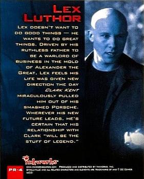2002 Inkworks Smallville Previews #PR-4 Lex Luthor Back