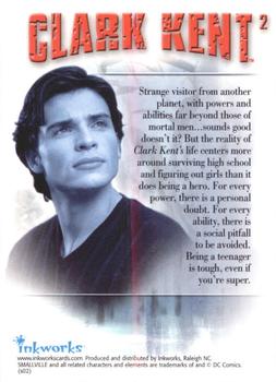 2002 Inkworks Smallville Season 1 #2 Clark Kent Back