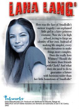 2002 Inkworks Smallville Season 1 #6 Lana Lang Back