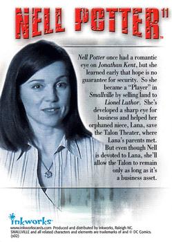 2002 Inkworks Smallville Season 1 #11 Nell Potter Back