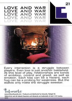 2002 Inkworks Smallville Season 1 #21 Love and War Back
