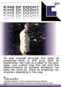 2002 Inkworks Smallville Season 1 #27 King of Doom? Back