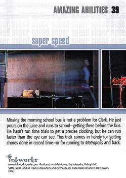 2002 Inkworks Smallville Season 1 #39 Super Speed Back