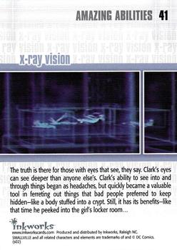 2002 Inkworks Smallville Season 1 #41 X-Ray Vision Back