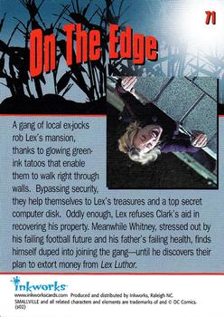2002 Inkworks Smallville Season 1 #71 On The Edge Back