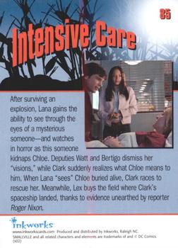 2002 Inkworks Smallville Season 1 #85 Intensive Care Back