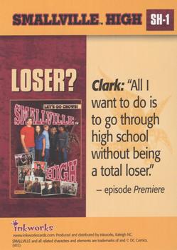2002 Inkworks Smallville Season 1 - Smallville High Puzzle #SH-1 Loser? Back