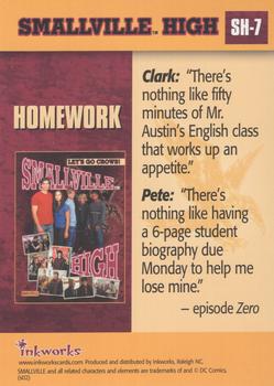 2002 Inkworks Smallville Season 1 - Smallville High Puzzle #SH-7 Homework Back