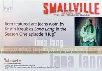 2002 Inkworks Smallville Season 1 - Pieceworks #PW2 Lana Lang Back
