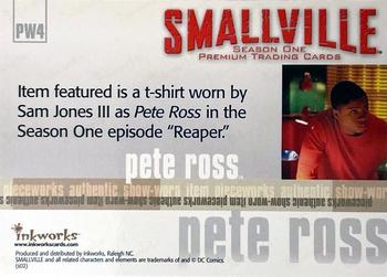 2002 Inkworks Smallville Season 1 - Pieceworks #PW4 Pete Ross Back