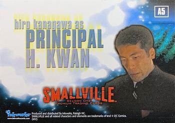 2002 Inkworks Smallville Season 1 - Autographs #A5 Hiro Kanagawa Back
