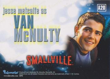 2004 Inkworks Smallville Season 3 - Autographs #A20 Jesse Metcalfe Back