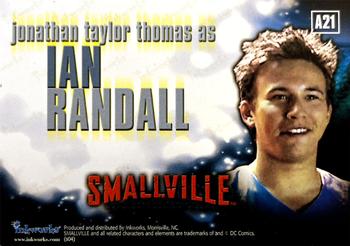 2004 Inkworks Smallville Season 3 - Autographs #A21 Jonathan Taylor Thomas Back