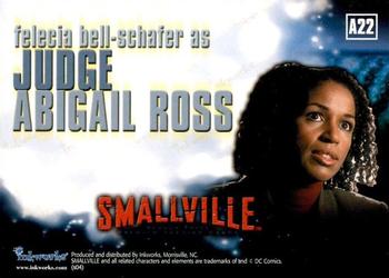 2004 Inkworks Smallville Season 3 - Autographs #A22 Felecia Bell-Schafer Back
