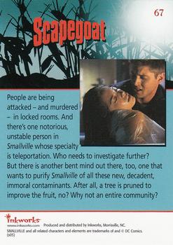 2005 Inkworks Smallville Season 4 #67 Scapegoat Back