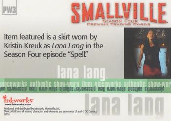 2005 Inkworks Smallville Season 4 - Pieceworks #PW3 Kristin Kreuk as Lana Lang Back