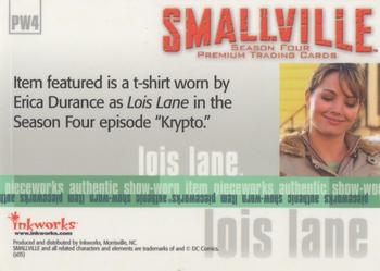 2005 Inkworks Smallville Season 4 - Pieceworks #PW4 Erica Durance Back