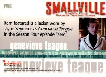 2005 Inkworks Smallville Season 4 - Pieceworks #PW6 Jane Seymour Back