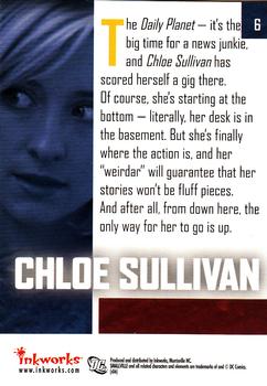 2006-07 Inkworks Smallville Season 5 #6 Chloe Sullivan Back