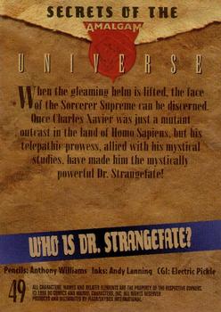1996 SkyBox Amalgam #49 Who is Dr. Strangefate? Back