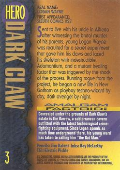 1996 SkyBox Amalgam #3 Dark Claw Back