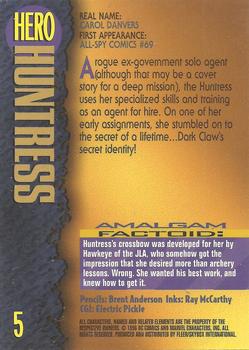 1996 SkyBox Amalgam #5 Huntress Back