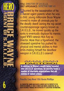 1996 SkyBox Amalgam #6 Bruce Wayne Agent of S.H.I.E.L.D. Back